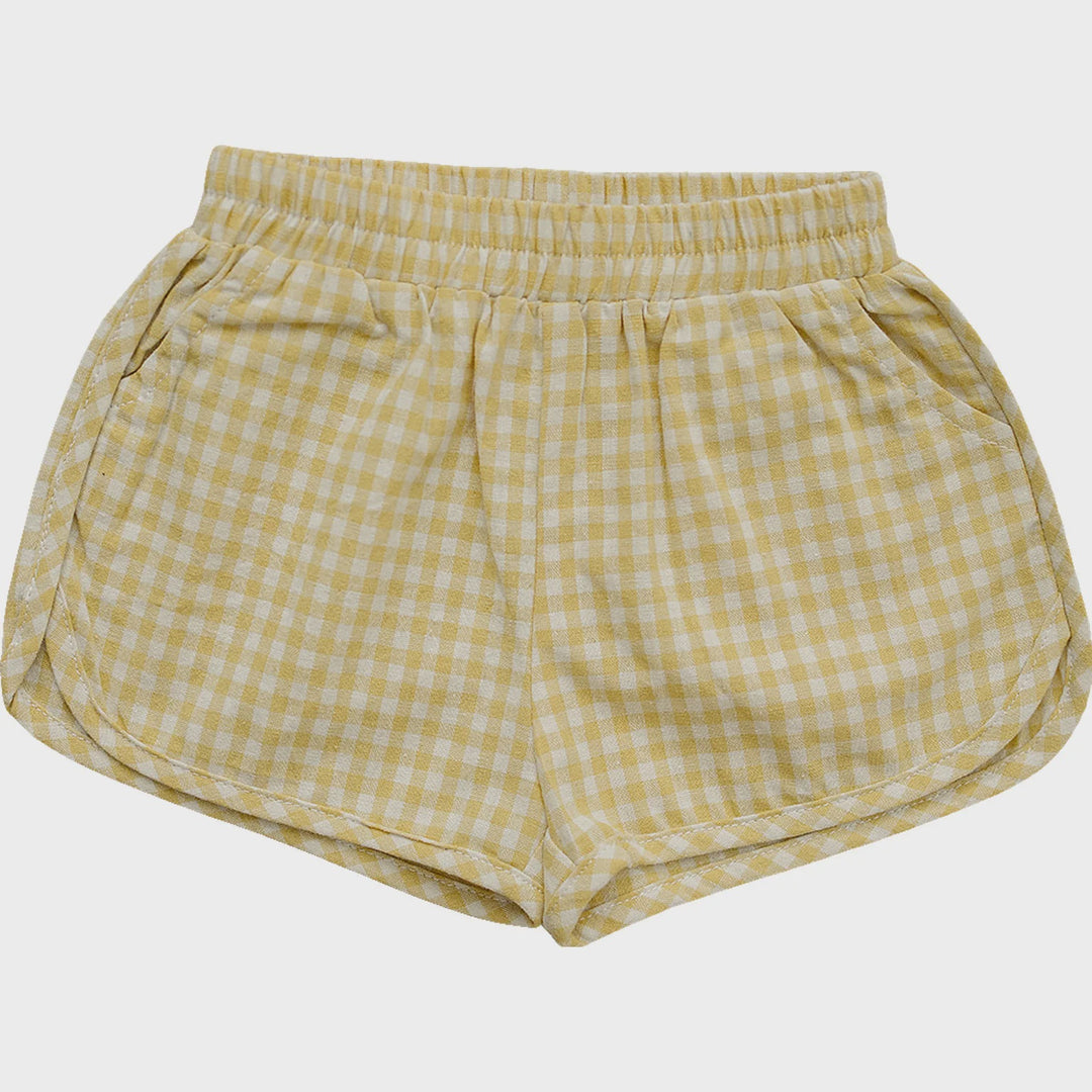 Yellow Gingham Shorts