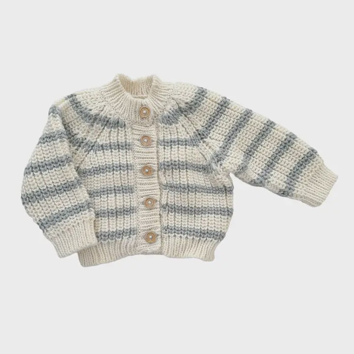 Blue Knit Stripe Sweater