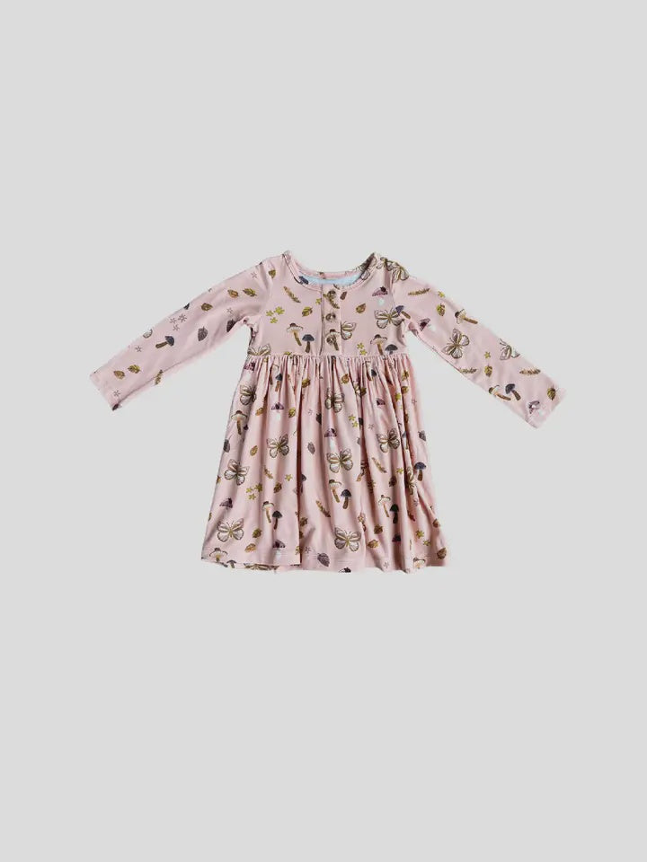 Butterfly & Mushroom Henley Dress