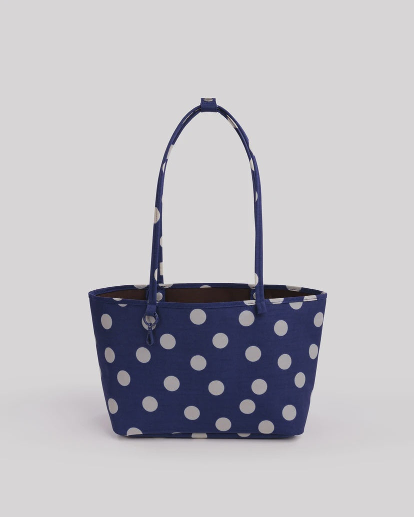 Navy Dot Med Reversible Tote