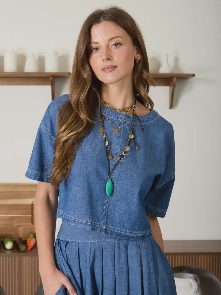 Aurora Denim Top