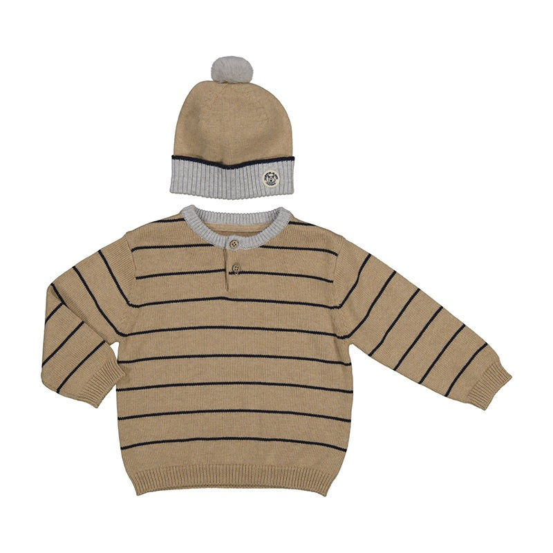 Stripe Sweater & Hat Set