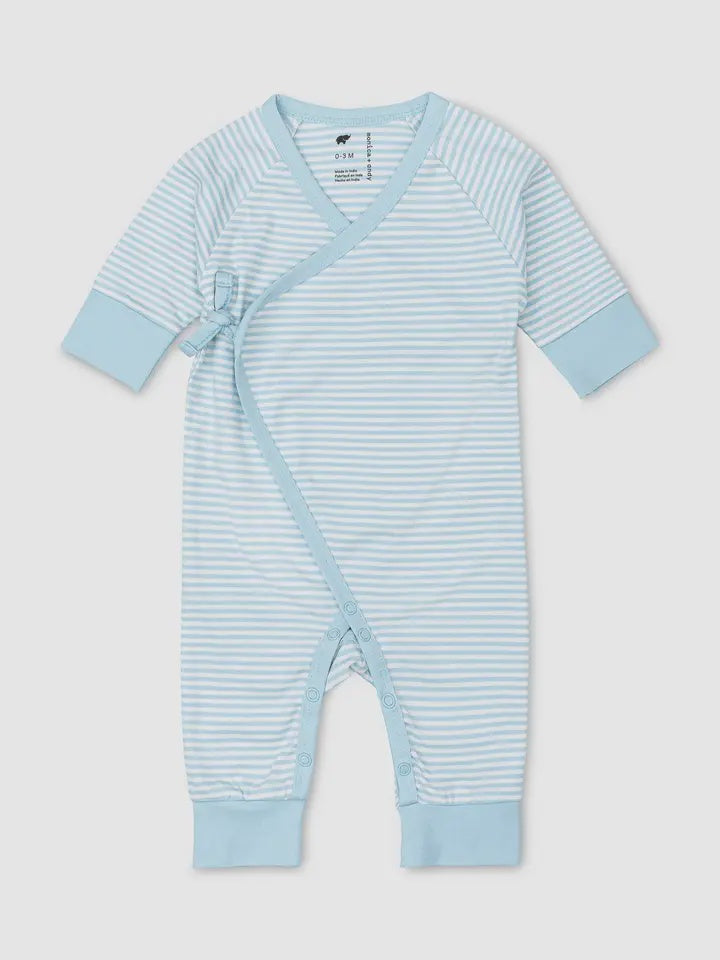 Blue Stripe Kimono Romper