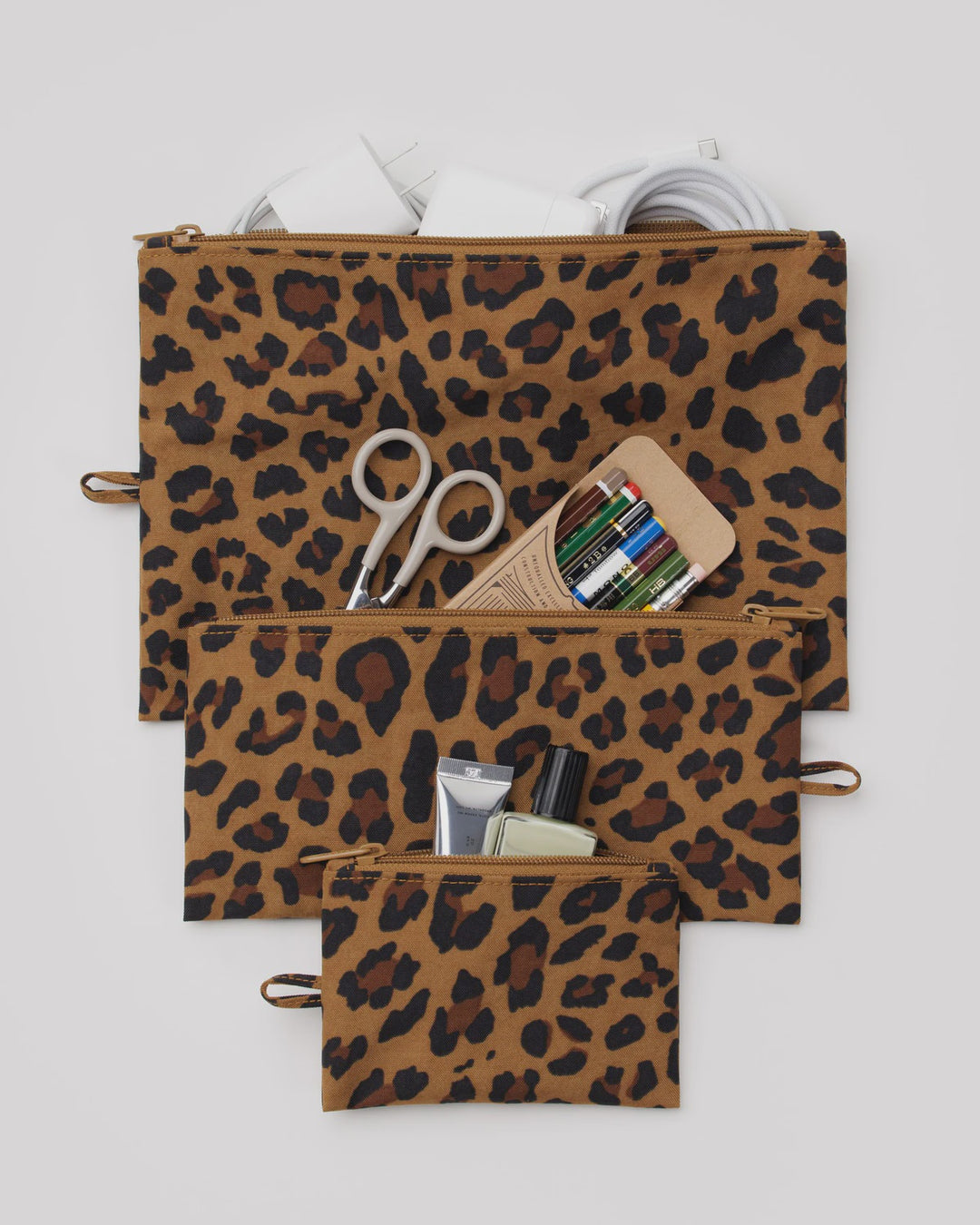 Leopard Flat Pouch Set