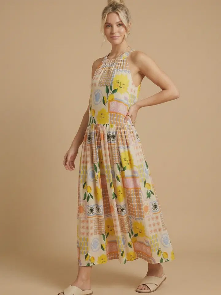 Patterned Midi Dress