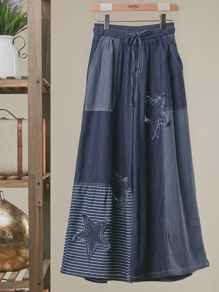 Star Patch Wide Pants