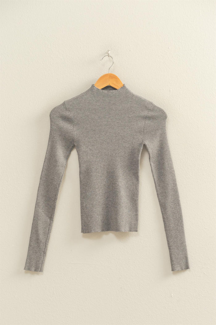 Ribbed Mock Neck Top