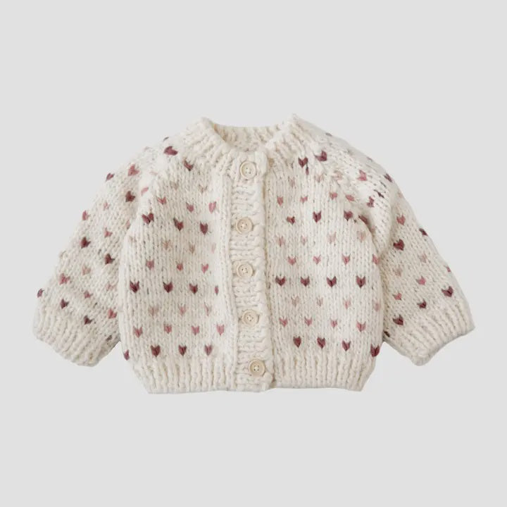 Mauve Hearts Cardigan