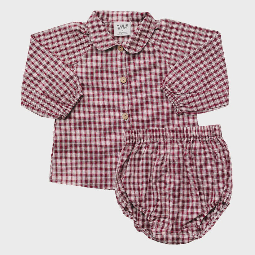 Gingham Peter Pan Collar Set