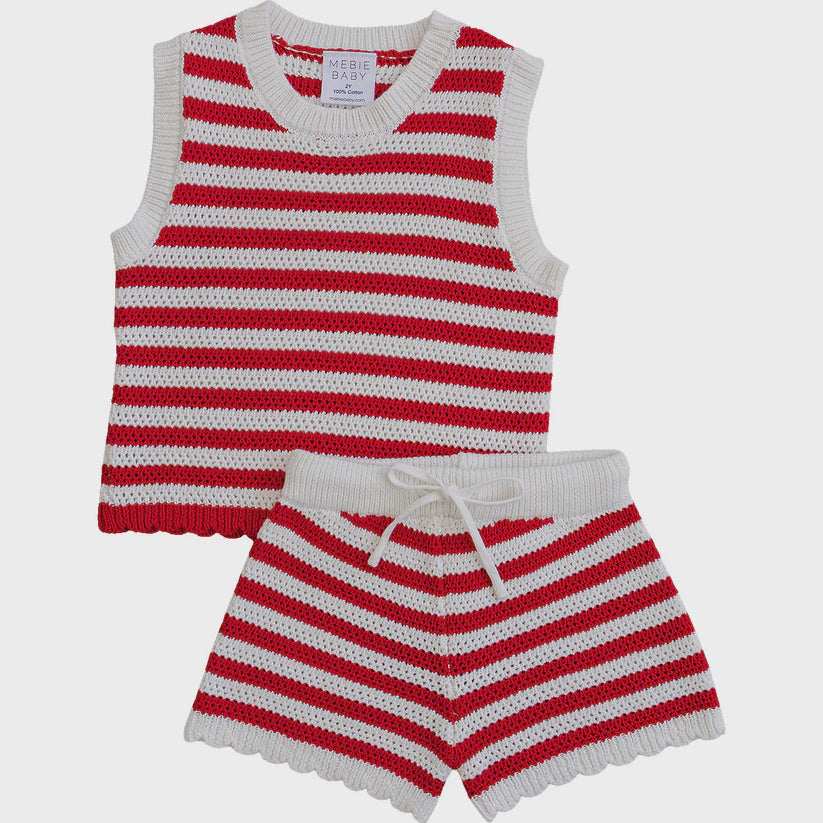 Red Stripe Knit Set
