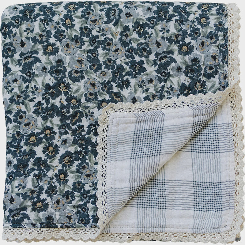 Floral & Plaid Muslin Quilt