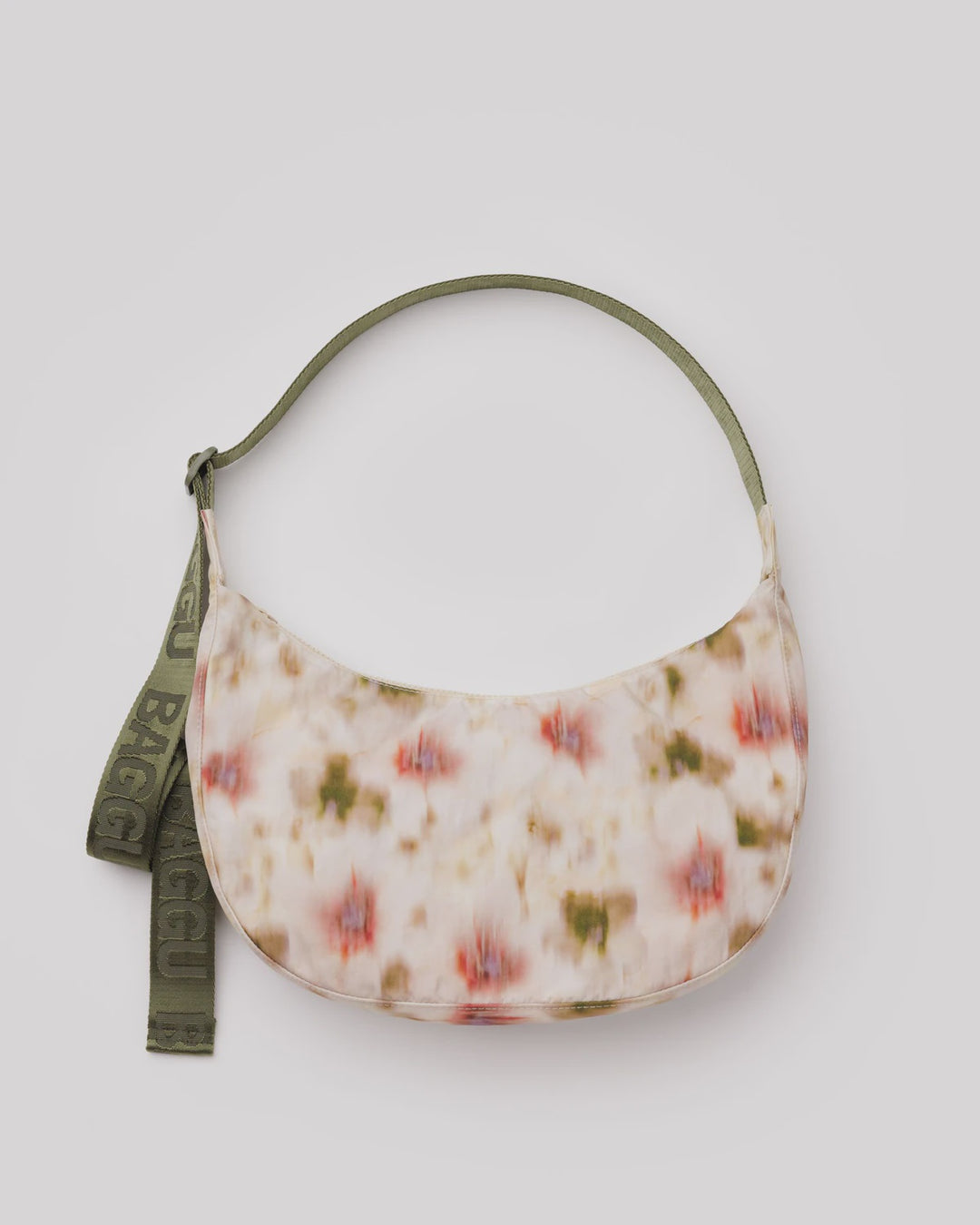 Abstract Floral Med Crescent Bag