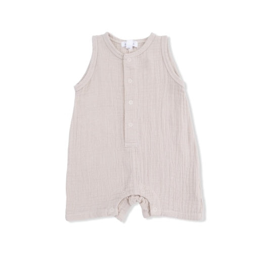 French Oak Muslin Romper