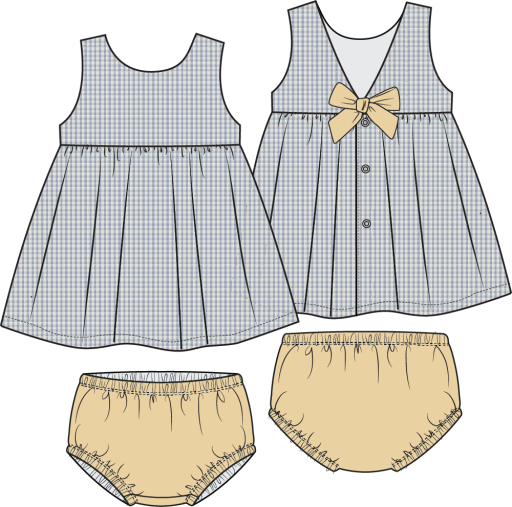 Micro Gingham Blue Blizzard  Dress