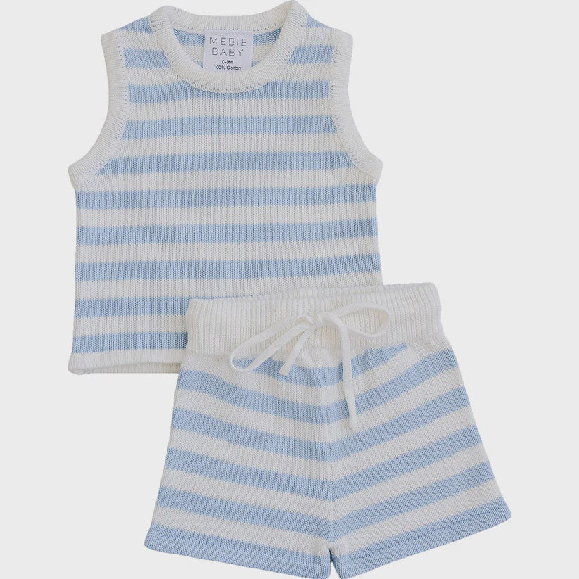 Blue Stripe Knit Set