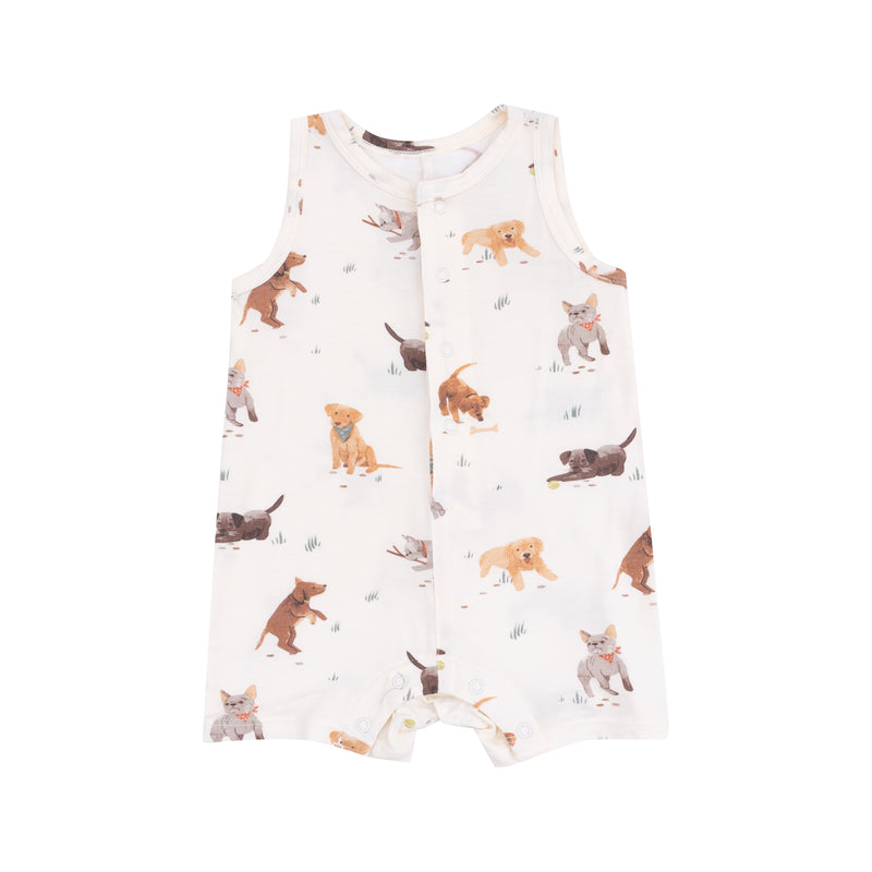 Watercolor Puppies Shortie Romper