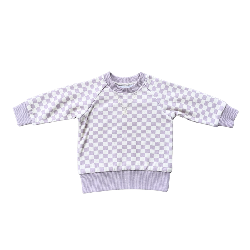 Lavender Check Pullover