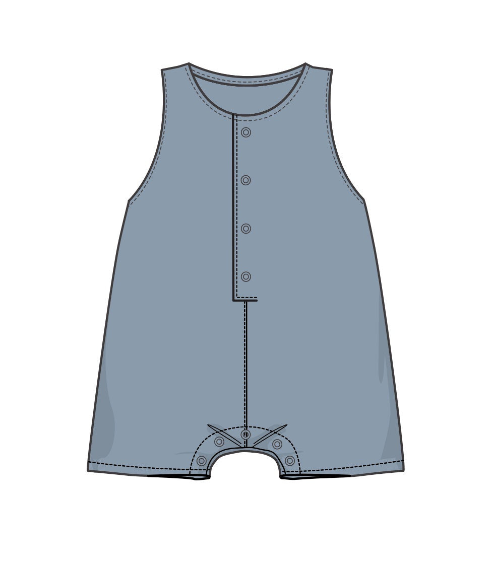 Dusty Blue Shortie Romper