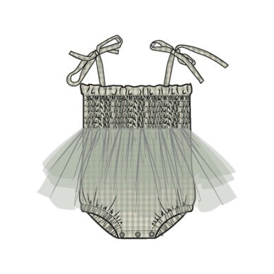 Green Gingham Tutu Bubble