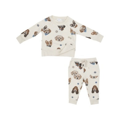 Vintage Puppy Faces Sweatshirt &Jogger Set