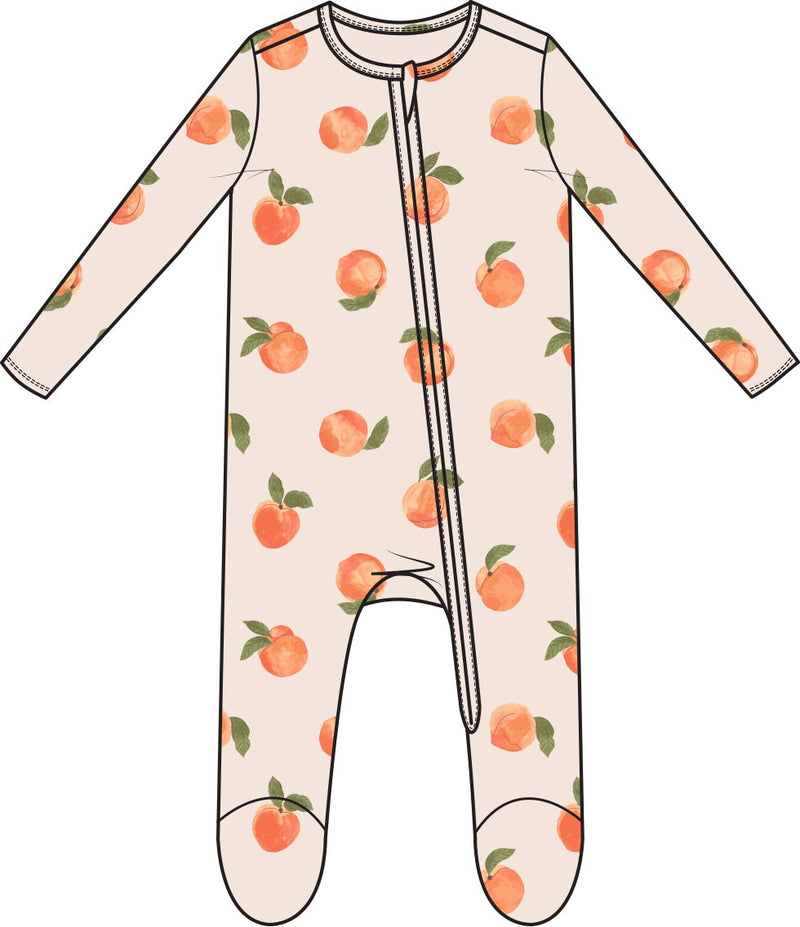 Watercolor Peaches Footie