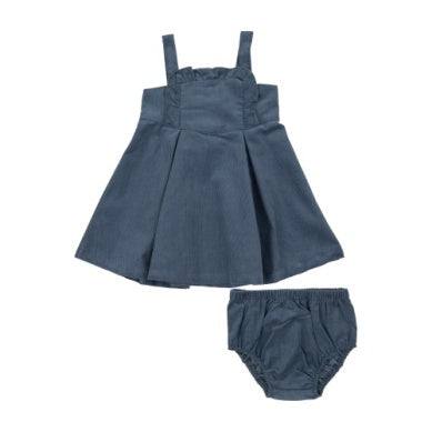 Corduroy Navy Ruffle Jumper & Bloomer