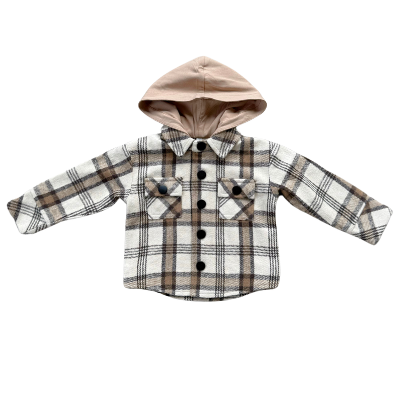 Tan Hooded Shacket