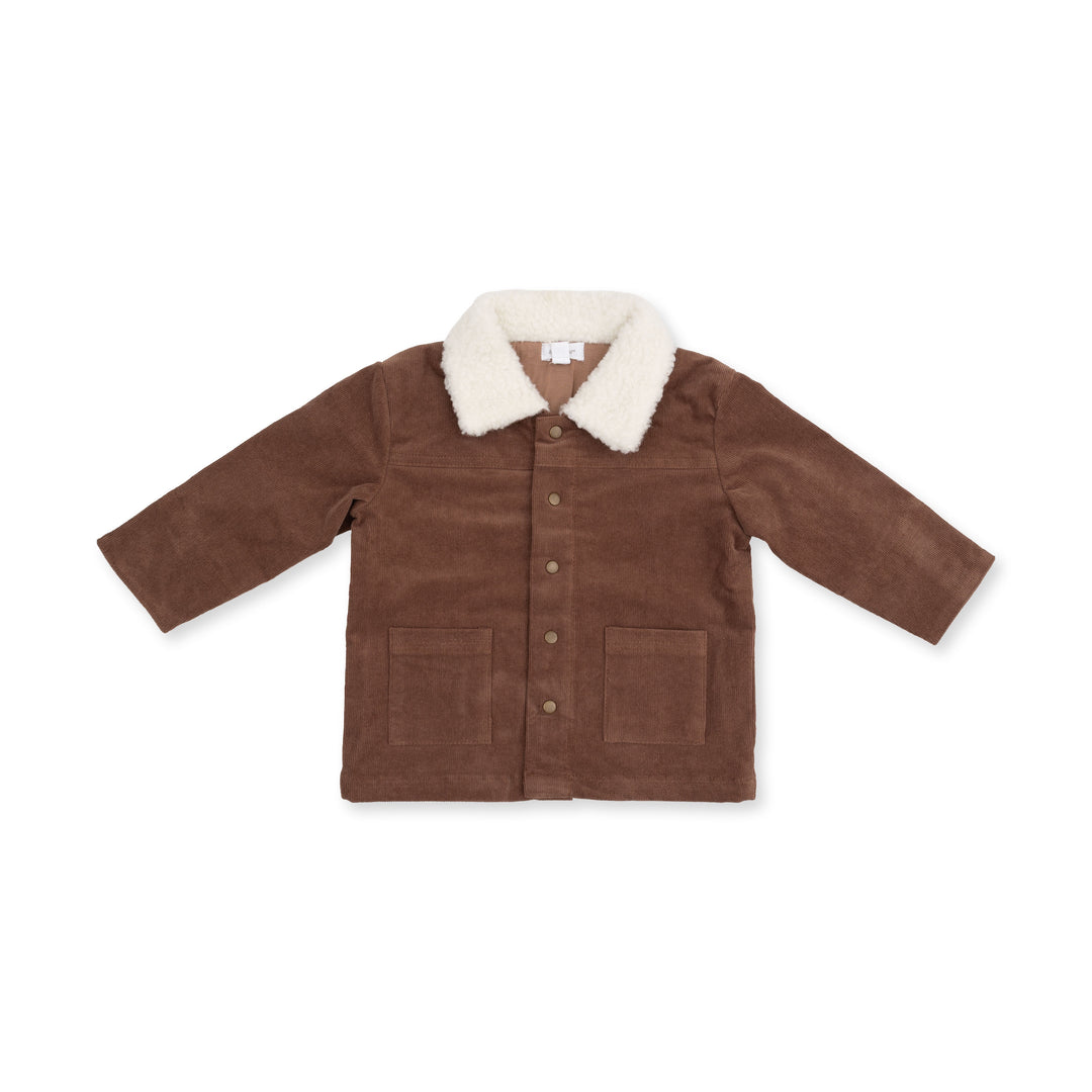 Fur Collard Cord Jacket