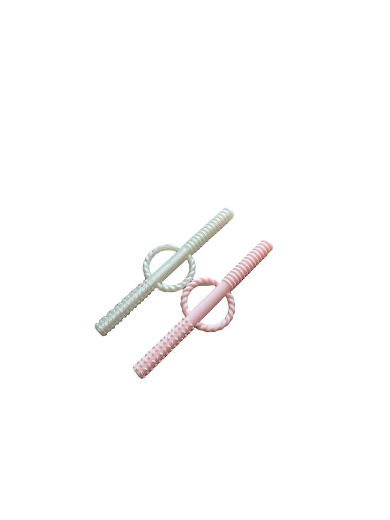 Pearl/Pink Teething Straws