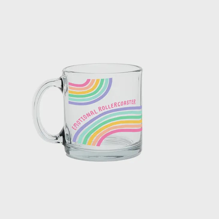 Clear Glass Mug- Emotional Rollercoaster