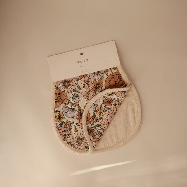 Retro Flowers/Fog Burp Cloth Set