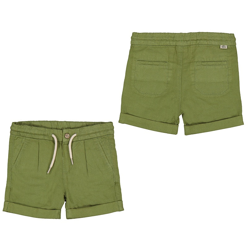 Green Linen Shorts