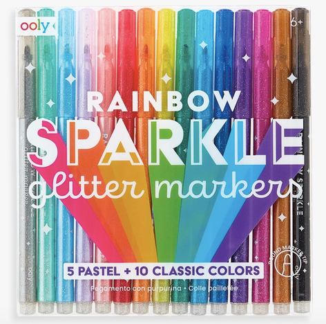 Rainbow Sparkle Glitter Markers