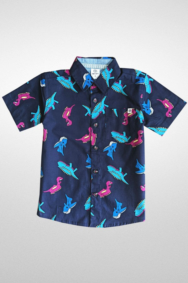 Dino Floatie Button Up